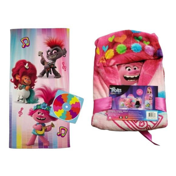 Trolls World Tour Bath & Pool Towel Sets | Hooded Towel - Picture 1 of 9